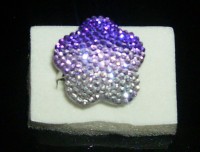 Anillo Ajustable Forma Flor Bañado en Plata-Morado