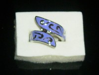 Anillo Esmaltado Morado Bañado en Plata