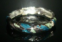 Pulsera Aro Esmaltada Bañado en Plata- Azul
