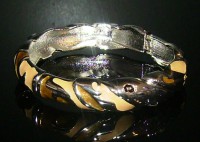 Pulsera Aro Esmaltada Bañado en Plata- Ocre